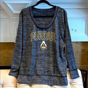 H:  Purdue-Boilermakers Pullover Gray Long Sleeve Shirt Women Medium